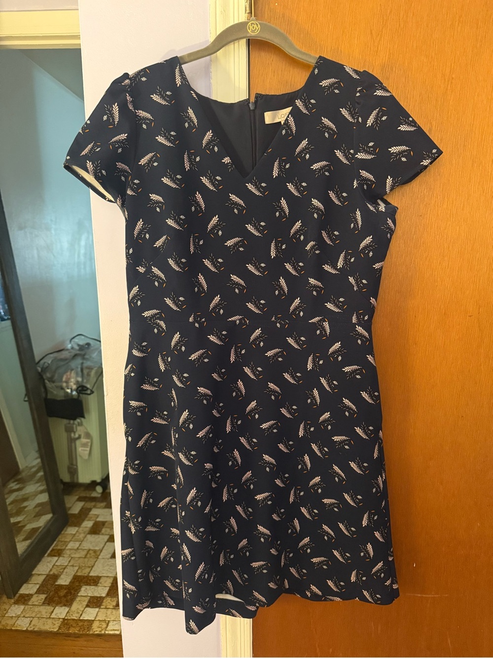 LOFT Navy Blue Floral Mini Dress